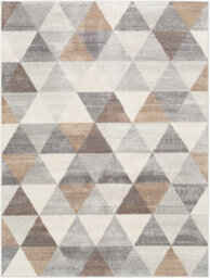 Livabliss Roma-Geometric Grey Brown White Living Dining Bedroom Rug 160 X 215 Cm Easy Care, Non Shedding - thumbnail 1