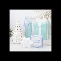 Snow Day Cotton & Coconut Tube Candle Snowflake Print Glass Candle - thumbnail 5