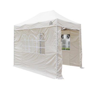 All Seasons Gazebos 3X2 Full Waterproof Pop Up Gazebo With 4 Lightweight Side Panels And Accessories Beige