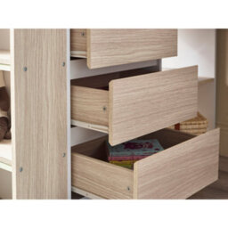 Julian Bowen Ocean 90Cm Single White And Wood Effect Highsleeper Loft Bed With Desk - thumbnail 9