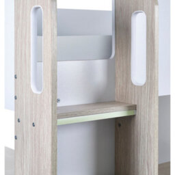Julian Bowen Ocean 90Cm Single White And Wood Effect Highsleeper Loft Bed With Desk - thumbnail 7