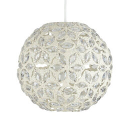 Valuelights Moroccan Contemporary Moroccan Style Shabby Chic Cream Metal Jewelled Ball Ceiling Light Shade (D)26Cm