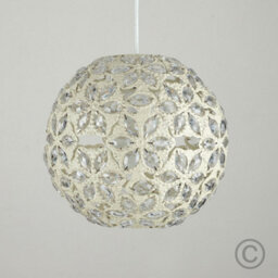 Valuelights Moroccan Contemporary Moroccan Style Shabby Chic Cream Metal Jewelled Ball Ceiling Light Shade (D)26Cm - thumbnail 3