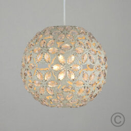 Valuelights Moroccan Contemporary Moroccan Style Shabby Chic Cream Metal Jewelled Ball Ceiling Light Shade (D)26Cm - thumbnail 2