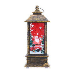 Living And Home Set Of 3 Vintage Christmas Lanterns Santa Reindeer Snowman Led Tabletop Decorations - thumbnail 6