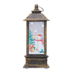 Living And Home Set Of 3 Vintage Christmas Lanterns Santa Reindeer Snowman Led Tabletop Decorations - thumbnail 7