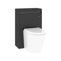 Royal Bathrooms Orion 540mm Matt Obsidian Black Btw Wc Toilet Unit With Black Strip - thumbnail 2