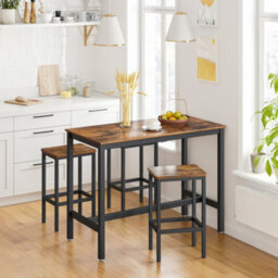 Songmics Vasagle Bar Stools Set Of 2, Breakfast Stool Chairs, For Kitchen,dining Room,living Room, Rustic Brown And Black , 40 X 30 X 65 Cm - thumbnail 5