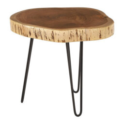 Orsina Sturdy Tripod Base Side Table For Dining Area, Stylish Lounge Table For Livingroom, Modern Metal Side Table