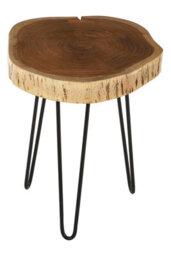 Orsina Sturdy Tripod Base Side Table For Dining Area, Stylish Lounge Table For Livingroom, Modern Metal Side Table - thumbnail 4