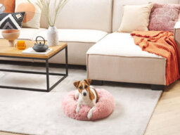 Beliani  Pet Bed Kulu Faux Fur Pink - thumbnail 2