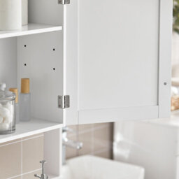 Sobuy Bzr19-W Wall Mounted Single Door Bathroom Cabinet,white,w40Xd23Xh52 - thumbnail 4