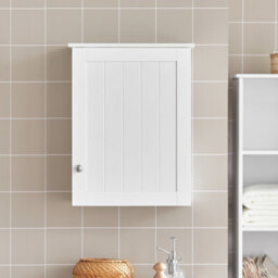 Sobuy Bzr19-W Wall Mounted Single Door Bathroom Cabinet,white,w40Xd23Xh52 - thumbnail 2