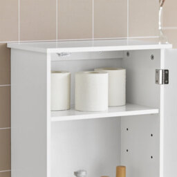 Sobuy Bzr19-W Wall Mounted Single Door Bathroom Cabinet,white,w40Xd23Xh52 - thumbnail 7