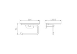Aquarius Auro Toilet Roll Holder With Glass Shelf Brushed Brass Aqau52444 - thumbnail 2
