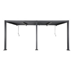 Sweeek - Lean To Pergola With Louvered Roof Aluminium 4 X 3M Palace Anthracite - thumbnail 4
