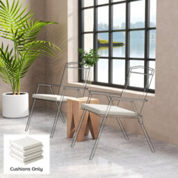 Outsunny Seat Cushions With Machine Washable Cover Cream White - thumbnail 1