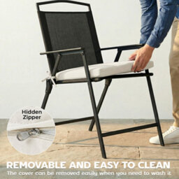 Outsunny Seat Cushions With Machine Washable Cover Cream White - thumbnail 7