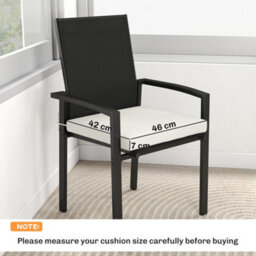 Outsunny Seat Cushions With Machine Washable Cover Cream White - thumbnail 3