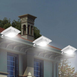 Taylor & Brown 2 Pack White Super Bright 6 Smd Led Solar Powered Gutter Fence Wall Lights, Energy Saving Outdoor Garden Lamps - thumbnail 1