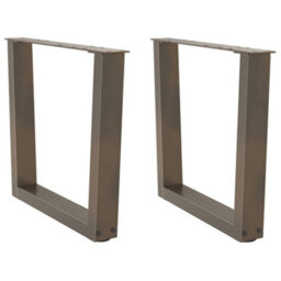 Berkfield Coffee Table Legs V-Shape 2 Pcs Natural Steel 50X(42-43.3) Cm Steel