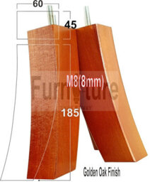 L&F 4X Replacement Furniture Legs Solid Wood Feet 185mm Height Sofas Chairs Settee Cabinets M8(8mm) Tsp2022 (Golden Oak)