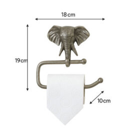 Melody Maison Metallic Silver Elephant Toilet Roll Holder 18Cm X 19Cm - thumbnail 7
