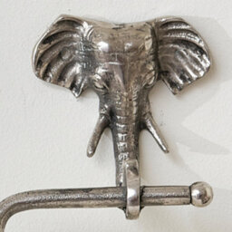 Melody Maison Metallic Silver Elephant Toilet Roll Holder 18Cm X 19Cm - thumbnail 5