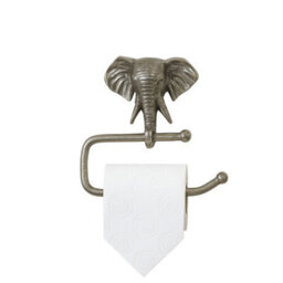 Melody Maison Metallic Silver Elephant Toilet Roll Holder 18Cm X 19Cm - thumbnail 6