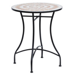 Wyld Haus Lerava 60Cm Ceramic Orange And White Round Mosaic Outdoor Bistro Table - thumbnail 2