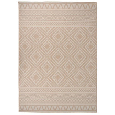 Berkfield Outdoor Flatweave Rug 120X170 Cm Brown Stripes