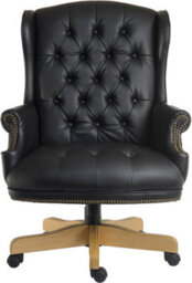 Teknik Chairman Super Large Executive Chair In Black Bonded Leather With Button Back Detailing - thumbnail 2