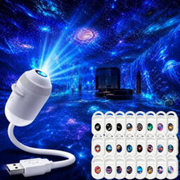 5D Galaxy Projector Starry Sky Night Light 24 Films Usb Ceiling Lamp - thumbnail 3
