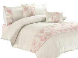 Homes & Linen Savanna Premium Embroidered Pink Duvet Cover Set Ultra Soft Warm Polyester Bedding Set With Pillowcases - thumbnail 2