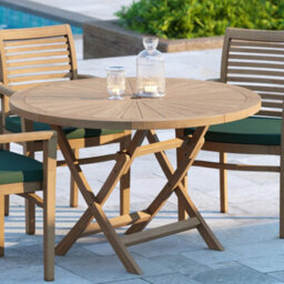Eterna Victoria Teak Garden Outdoor Dining Table & 4 Seat Chair Set - With Black Cushions - thumbnail 3
