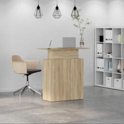 Berkfield Reception Desk Sonoma Oak 100X40X104 Cm Engineered Wood - thumbnail 3