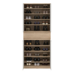 Furniture To Go Naia Shoe Cabinet With 4 Doors 1 Drawer In Jackson Hickory Oak And White (W) 80.4 X  (H) 191.7 X (D) 40Cm - thumbnail 9