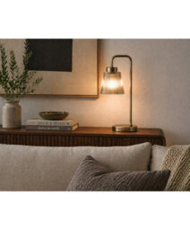 Lighting Supermarket Antique Arch Table Lamp With Mandalay Ribbed Clear Glass Shade - thumbnail 6