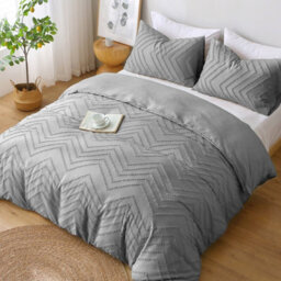 Lazzaro Tufted Single Duvet Cover Set Double Brushed Microfibre Single Bedding Set With Zipper Closure - thumbnail 4