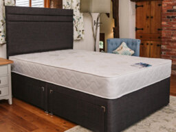 Divan Base Direct Venice Comfort Care Sprung Divan Bed Set 2Ft6 Small Single 2 Drawers Side - Naples Slate - thumbnail 3