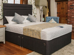 Divan Base Direct Venice Comfort Care Sprung Divan Bed Set 2Ft6 Small Single 2 Drawers Side - Naples Slate - thumbnail 1