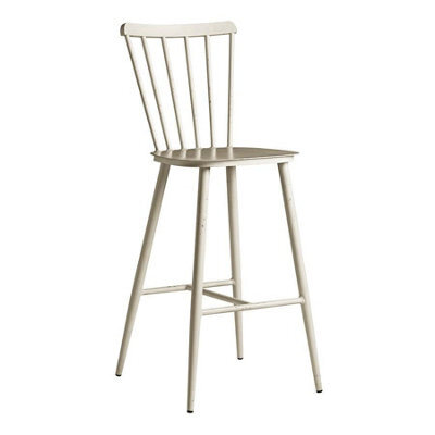 Spindle Bar Stool - White - Alu Frame - image 1