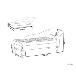 Beliani Right-Hand Chaise Longue Pessac Velvet Light Grey With Storage - thumbnail 3
