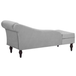 Beliani Right-Hand Chaise Longue Pessac Velvet Light Grey With Storage - thumbnail 5