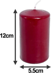 Simpa 8Pc Burgundy Wax Pillar Candles - 120 X 55mm - thumbnail 2