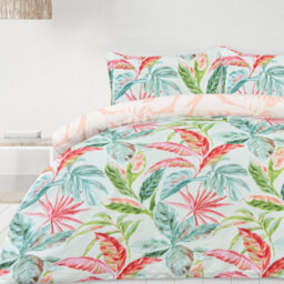 Smart Living Luxury Super Soft Reversible Exotic Palms Duvet Cover With Pillowcase - thumbnail 3