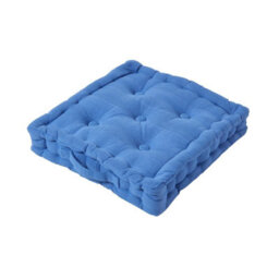 Homescapes Rajput Ribbed Cotton Floor Cushion Blue - thumbnail 1