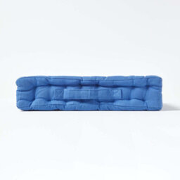 Homescapes Rajput Ribbed Cotton Floor Cushion Blue - thumbnail 5