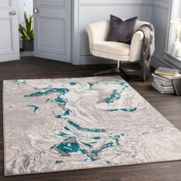 Livabliss Lustro-Abstract Blue Grey Beige Modern Marble Living Dining Bedroom Rug 120 X 170 Cm Easy Care, Non Shedding - thumbnail 6