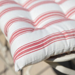 Dibor Set Of 4 Red Striped Outdoor Garden Chair Seat Pad Cushions (L)40Cm X (W)40Cm - thumbnail 4